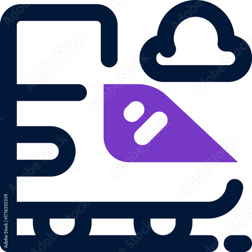 train duotone icon. Sleek and modern vector icon for websites, mobile apps, marketing materials, and corporate design. Fully scalable and ready to use.