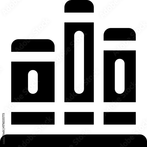 books glyph icon. Strong and solid vector icon for websites, mobile interfaces, presentations, and visual branding. High quality and easy to edit.