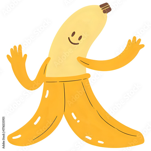 banana cartoon character | banana cartoon illustration | banana cartoon isolated on white