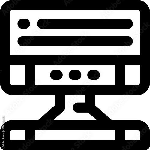 computer line icon. Clean and minimalist vector icon for websites, mobile apps, presentations, and logos. Fully scalable and customizable for any project.