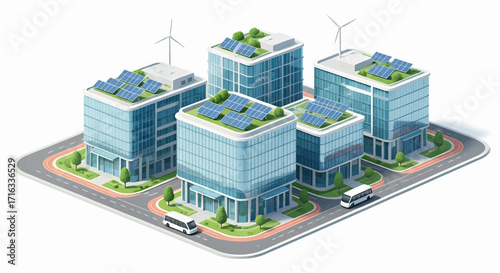Sustainable Cityscape Eco-Friendly Buildings with Renewable Energy