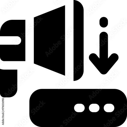 web promotion glyph icon. Strong and solid vector icon for websites, mobile interfaces, presentations, and visual branding. High quality and easy to edit.