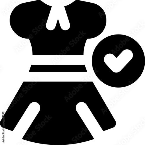 dress glyph icon. Strong and solid vector icon for websites, mobile interfaces, presentations, and visual branding. High quality and easy to edit.