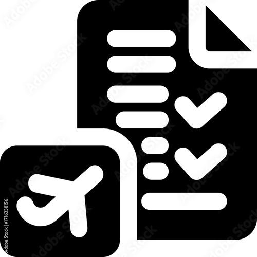 itinerary glyph icon. Strong and solid vector icon for websites, mobile interfaces, presentations, and visual branding. High quality and easy to edit.