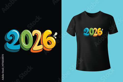 Red t shirt hanging on wooden hanger featuring geometric horse design commemorating the year 2026, year of the fire horse according to Chinese zodiac