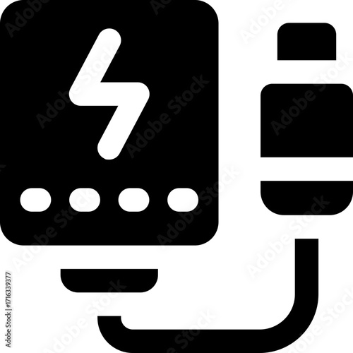 power bank glyph icon. Strong and solid vector icon for websites, mobile interfaces, presentations, and visual branding. High quality and easy to edit.