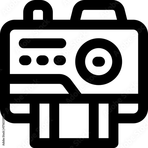 polaroid camera line icon. Clean and minimalist vector icon for websites, mobile apps, presentations, and logos. Fully scalable and customizable for any project.