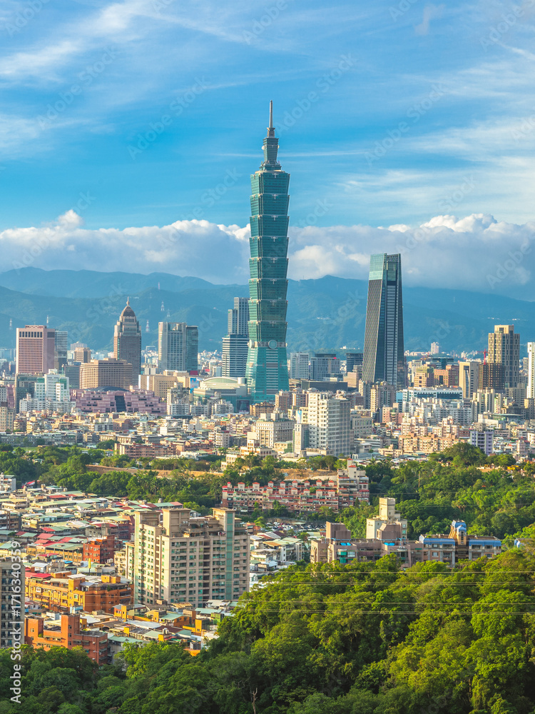 Obraz premium Scenery of Taipei City, the capital of Taiwan