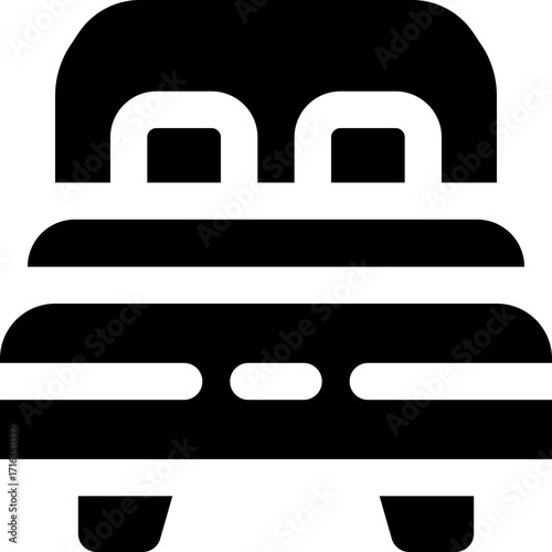 double bed glyph icon. Strong and solid vector icon for websites, mobile interfaces, presentations, and visual branding. High quality and easy to edit.