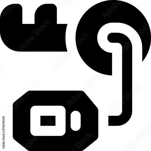 room key glyph icon. Strong and solid vector icon for websites, mobile interfaces, presentations, and visual branding. High quality and easy to edit.