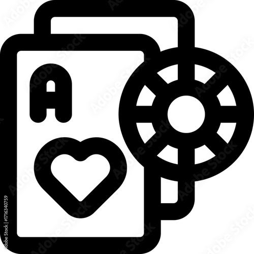casino line icon. Clean and minimalist vector icon for websites, mobile apps, presentations, and logos. Fully scalable and customizable for any project.