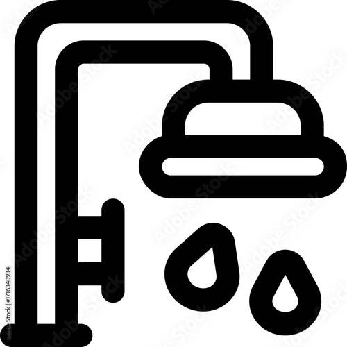 shower line icon. Clean and minimalist vector icon for websites, mobile apps, presentations, and logos. Fully scalable and customizable for any project.