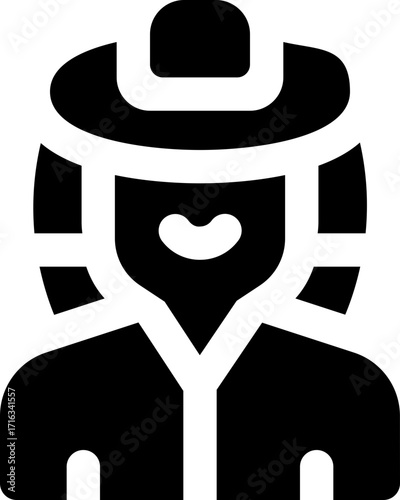 tourist glyph icon. Strong and solid vector icon for websites, mobile interfaces, presentations, and visual branding. High quality and easy to edit.