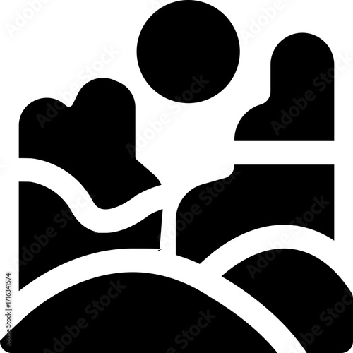 canyon glyph icon. Strong and solid vector icon for websites, mobile interfaces, presentations, and visual branding. High quality and easy to edit.