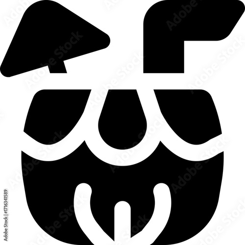 coconut drink glyph icon. Strong and solid vector icon for websites, mobile interfaces, presentations, and visual branding. High quality and easy to edit.