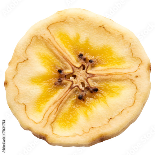 Banana slice close-up: fresh fruit texture