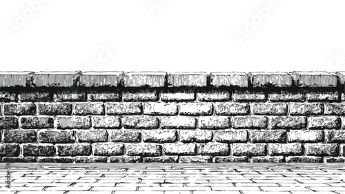Brick Wall with Brick Border Vector - Professional Architectural Design Concept