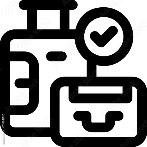 baggage line icon. Clean and minimalist vector icon for websites, mobile apps, presentations, and logos. Fully scalable and customizable for any project.