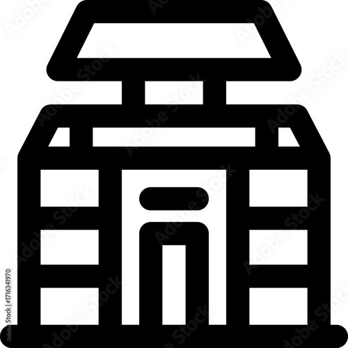 museum line icon. Clean and minimalist vector icon for websites, mobile apps, presentations, and logos. Fully scalable and customizable for any project.