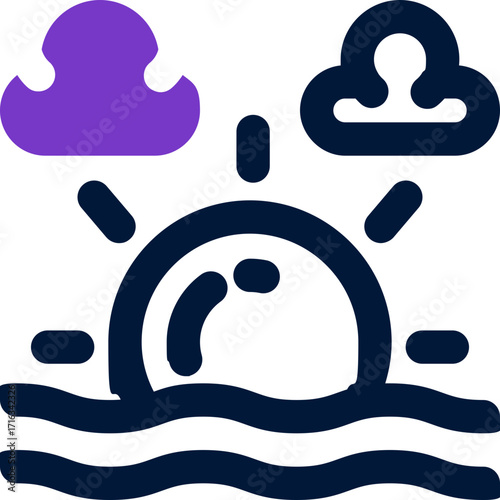 sunrise duotone icon. Sleek and modern vector icon for websites, mobile apps, marketing materials, and corporate design. Fully scalable and ready to use.