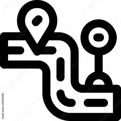 road map line icon. Clean and minimalist vector icon for websites, mobile apps, presentations, and logos. Fully scalable and customizable for any project.