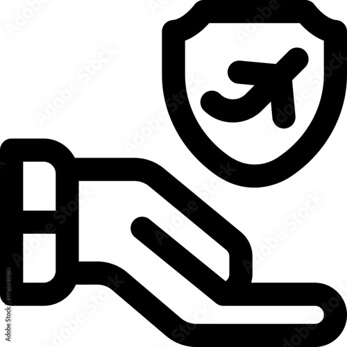 trip insurance line icon. Clean and minimalist vector icon for websites, mobile apps, presentations, and logos. Fully scalable and customizable for any project.