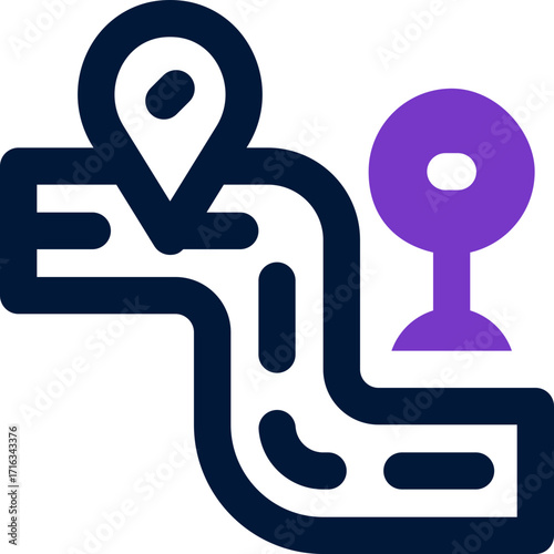 road map duotone icon. Sleek and modern vector icon for websites, mobile apps, marketing materials, and corporate design. Fully scalable and ready to use.