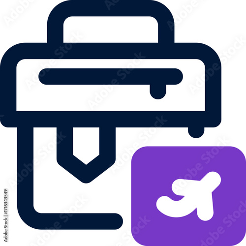 business trip duotone icon. Sleek and modern vector icon for websites, mobile apps, marketing materials, and corporate design. Fully scalable and ready to use.