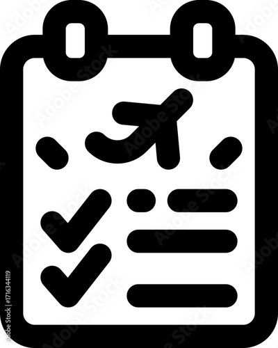 itinerary line icon. Clean and minimalist vector icon for websites, mobile apps, presentations, and logos. Fully scalable and customizable for any project.