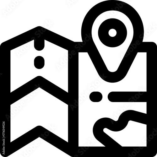 map line icon. Clean and minimalist vector icon for websites, mobile apps, presentations, and logos. Fully scalable and customizable for any project.