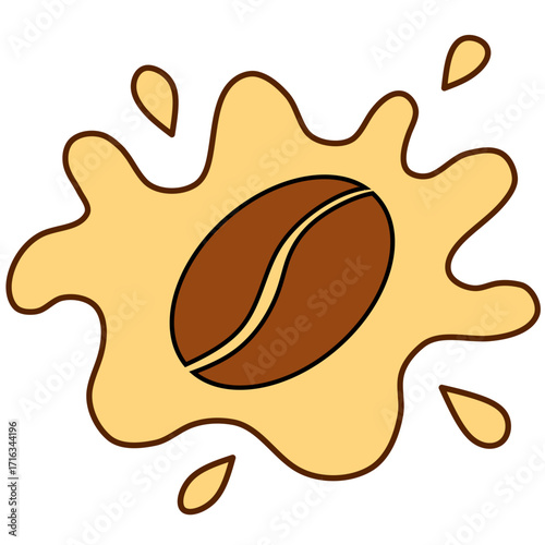 Coffee bean splash illustration