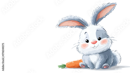 Cute Cartoon Rabbit Illustration for Design Projects