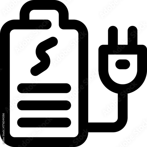 charging battery line icon. Clean and minimalist vector icon for websites, mobile apps, presentations, and logos. Fully scalable and customizable for any project.