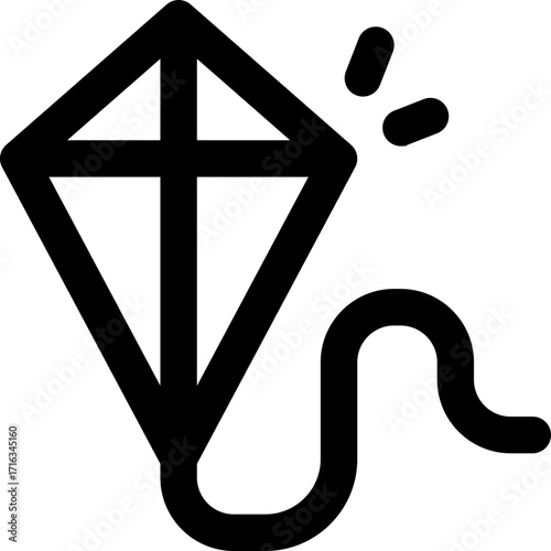 kite line icon. Clean and minimalist vector icon for websites, mobile apps, presentations, and logos. Fully scalable and customizable for any project.