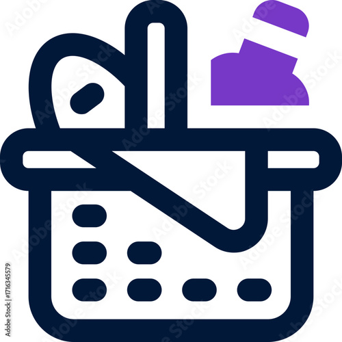 picnic basket duotone icon. Sleek and modern vector icon for websites, mobile apps, marketing materials, and corporate design. Fully scalable and ready to use.