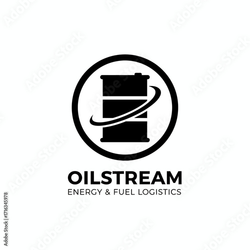 "Oilstream Energy & Fuel Logistics" logo with a black oil barrel inside a circle and orbital swoosh.