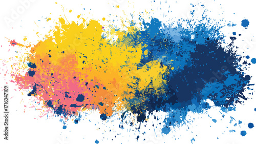 Vibrant Grunge Paint Splatter Background for Design Projects