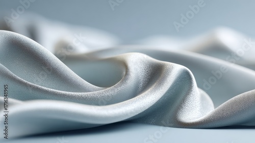 silver-blue satin fabric backdrop, chilled speculars, luxe but icy
