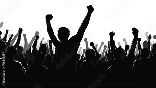 Enraged Protesters Silhouetted Among Crowd Demons