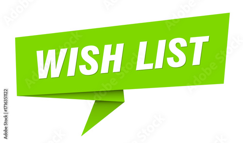 wish list banner. wish list speech bubble, label, sticker, sign template