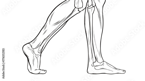 Leg, Calf, and Foot Outline Icon Vector Illustration