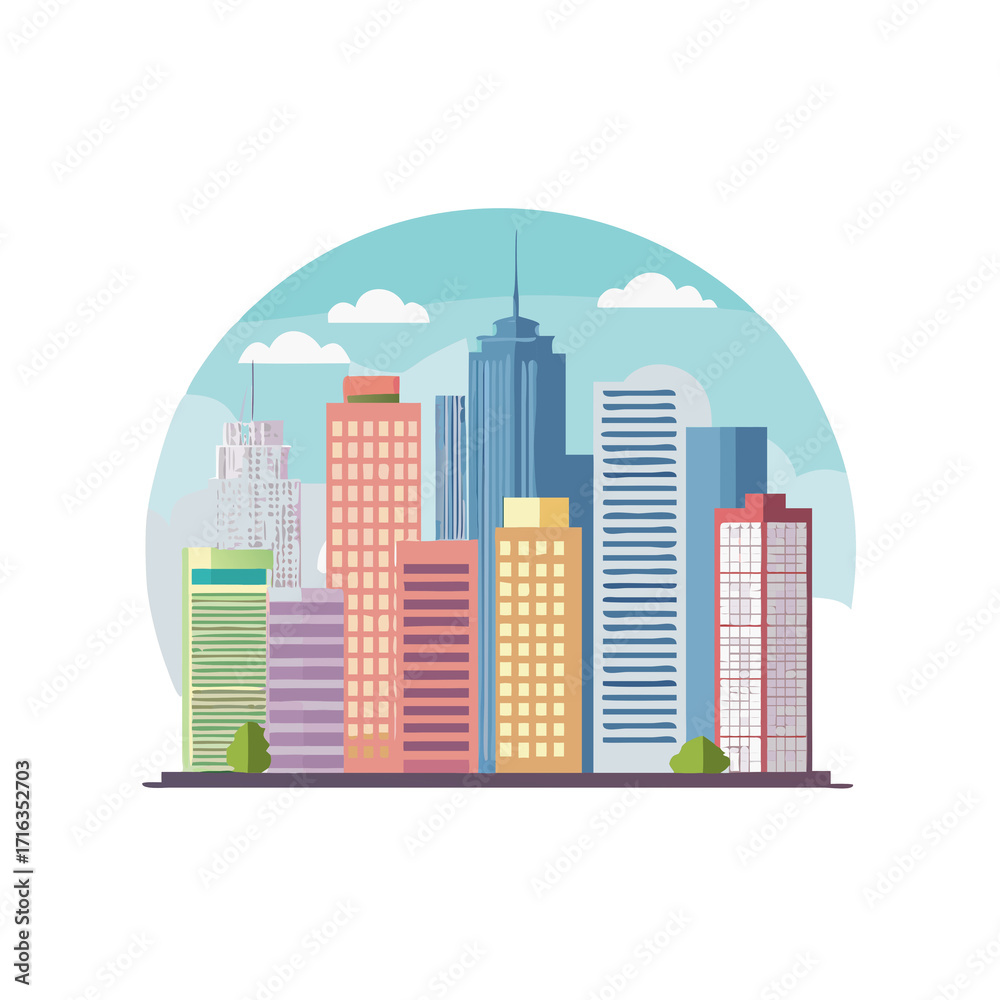 Fototapeta premium city buildings vector illustration