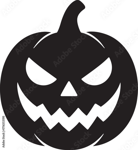 Jack-o’-Lantern Pumpkin Silhouette Vector
