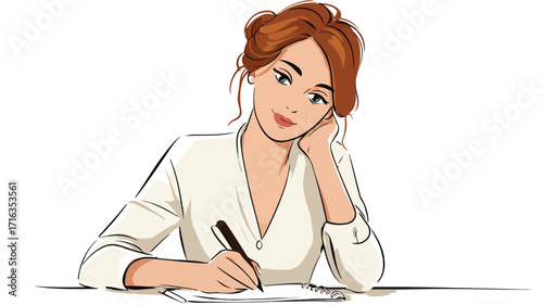 Professional Businesswoman Vector Illustration for Modern Cartoons