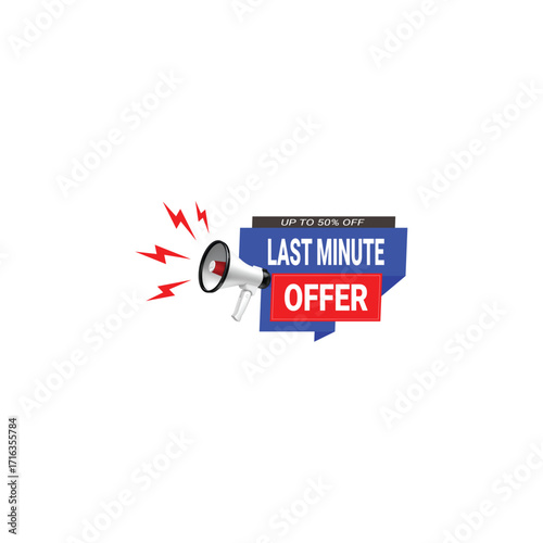 Last Minute Offer Banner – Up to 50% Off Limited Time Sale and Discount Promotion