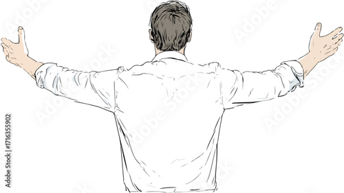 Confident Male Fitness Trainer Celebrating Success with Arms Raised