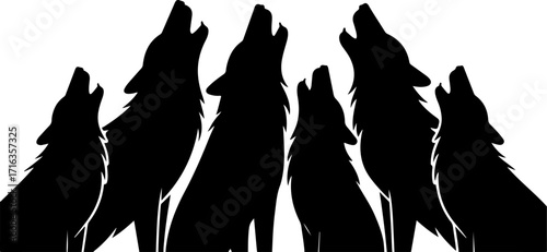 "Wolf Howling at the Moon Silhouette Set"

"Pack of Wolves – Vector Howling Designs"

"Wild Wolf Silhouette Collection for Logos and Art"