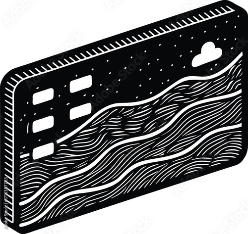 Vector web icon with film reel business sign and online movie technology illustration