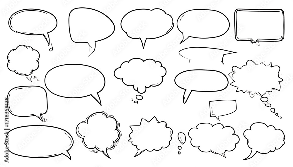 Fototapeta premium Collection of various speech bubbles