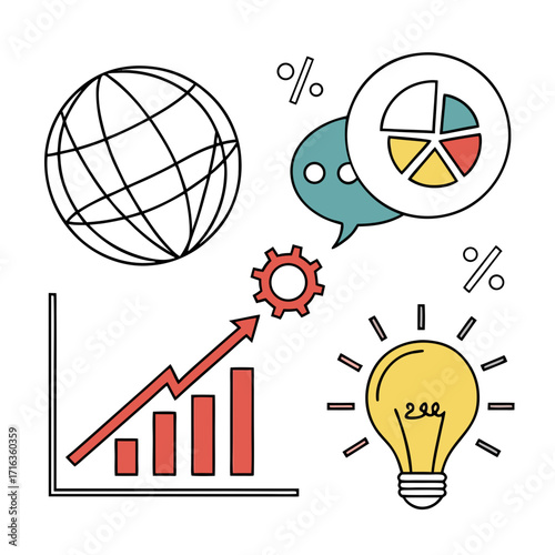 Business growth strategy with global reach and innovative ideas for success